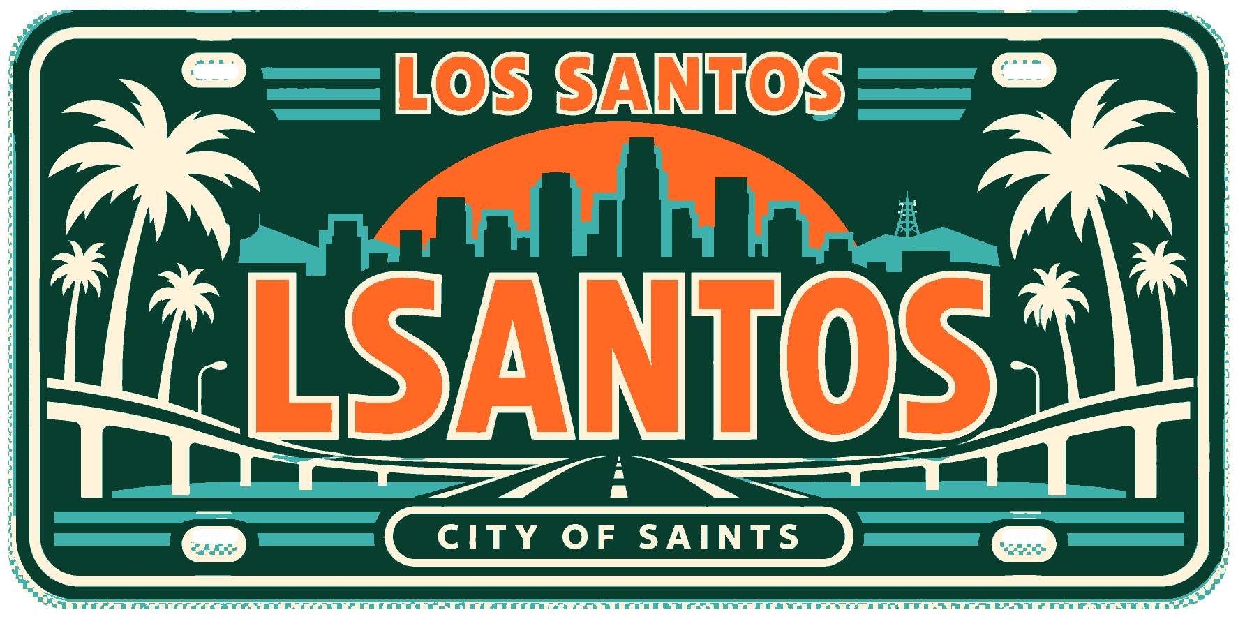 Los Santos Inspired Gaming Licence Plate Sign