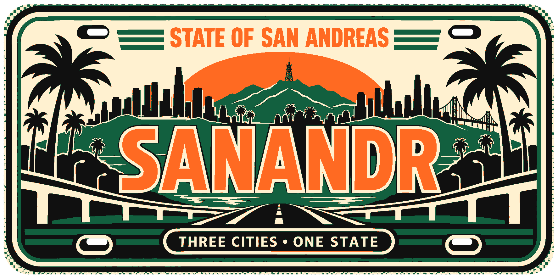 San Andreas Inspired Gaming Licence Plate Sign