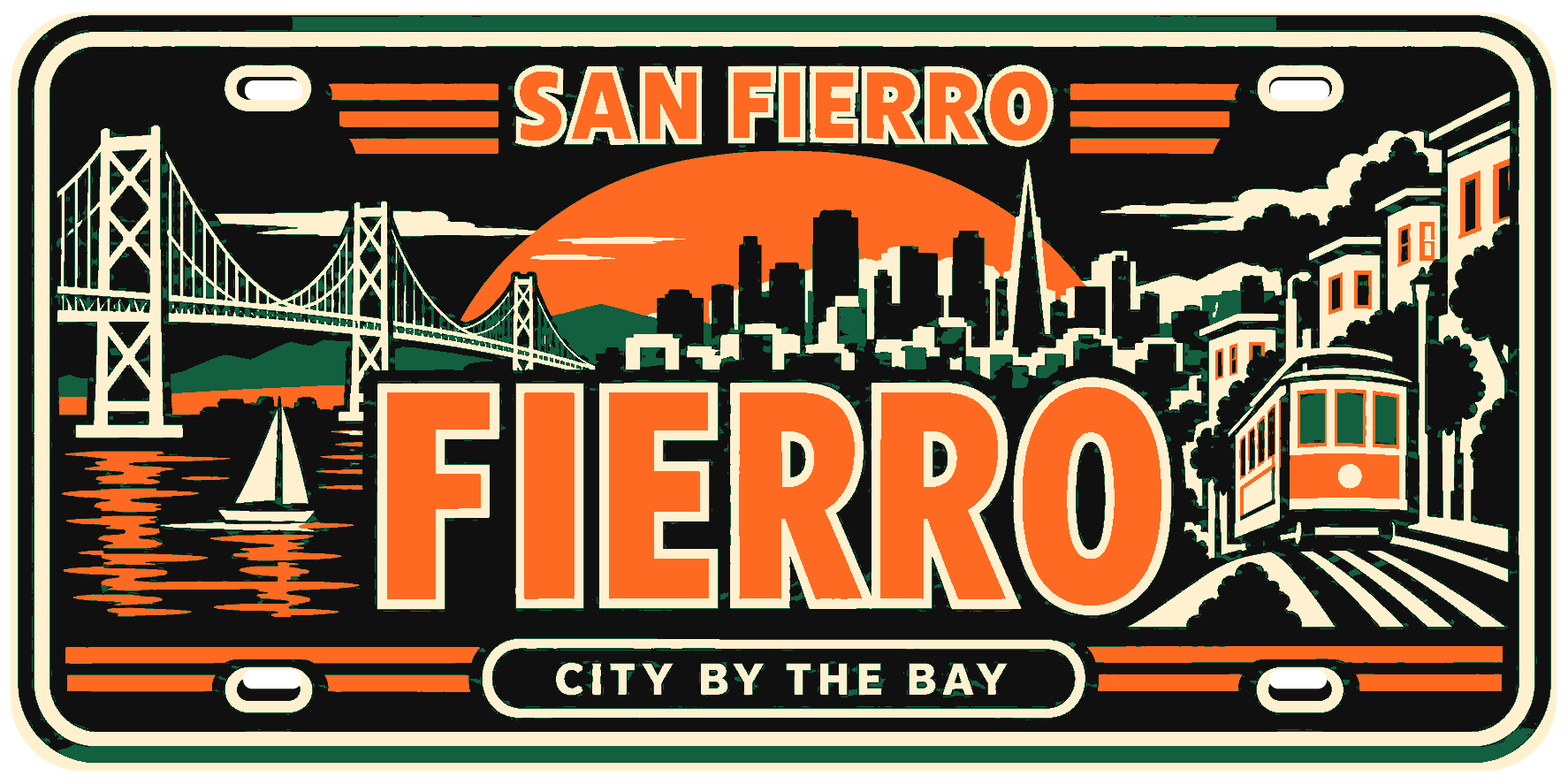 San Fierro Inspired Gaming Licence Plate Sign