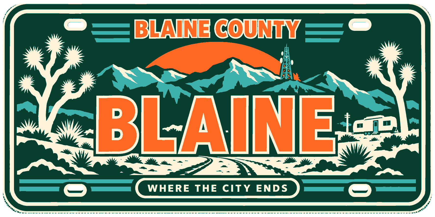 Blaine County Inspired Gaming Licence Plate Sign