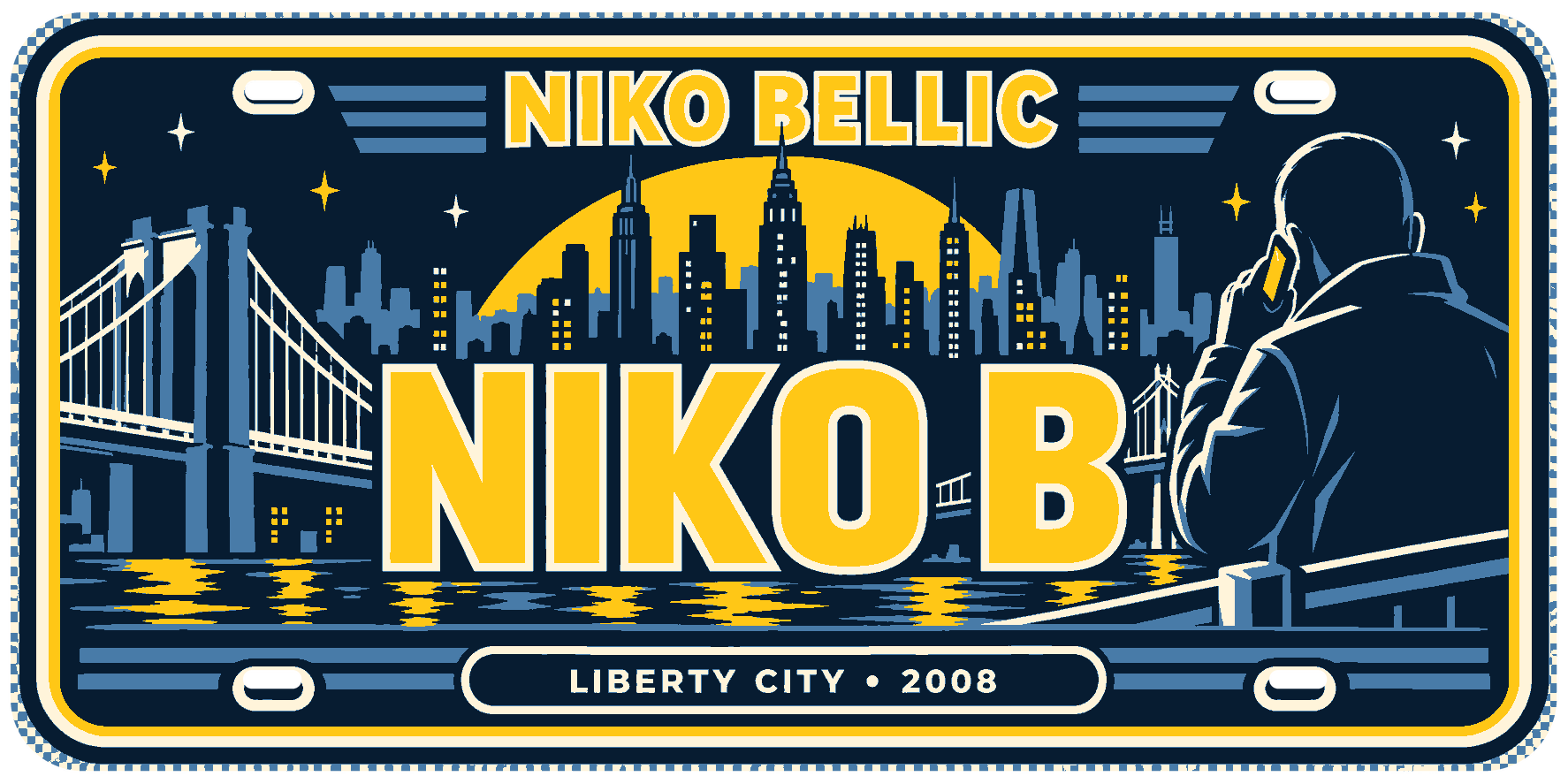 Niko B Inspired Gaming Licence Plate Sign