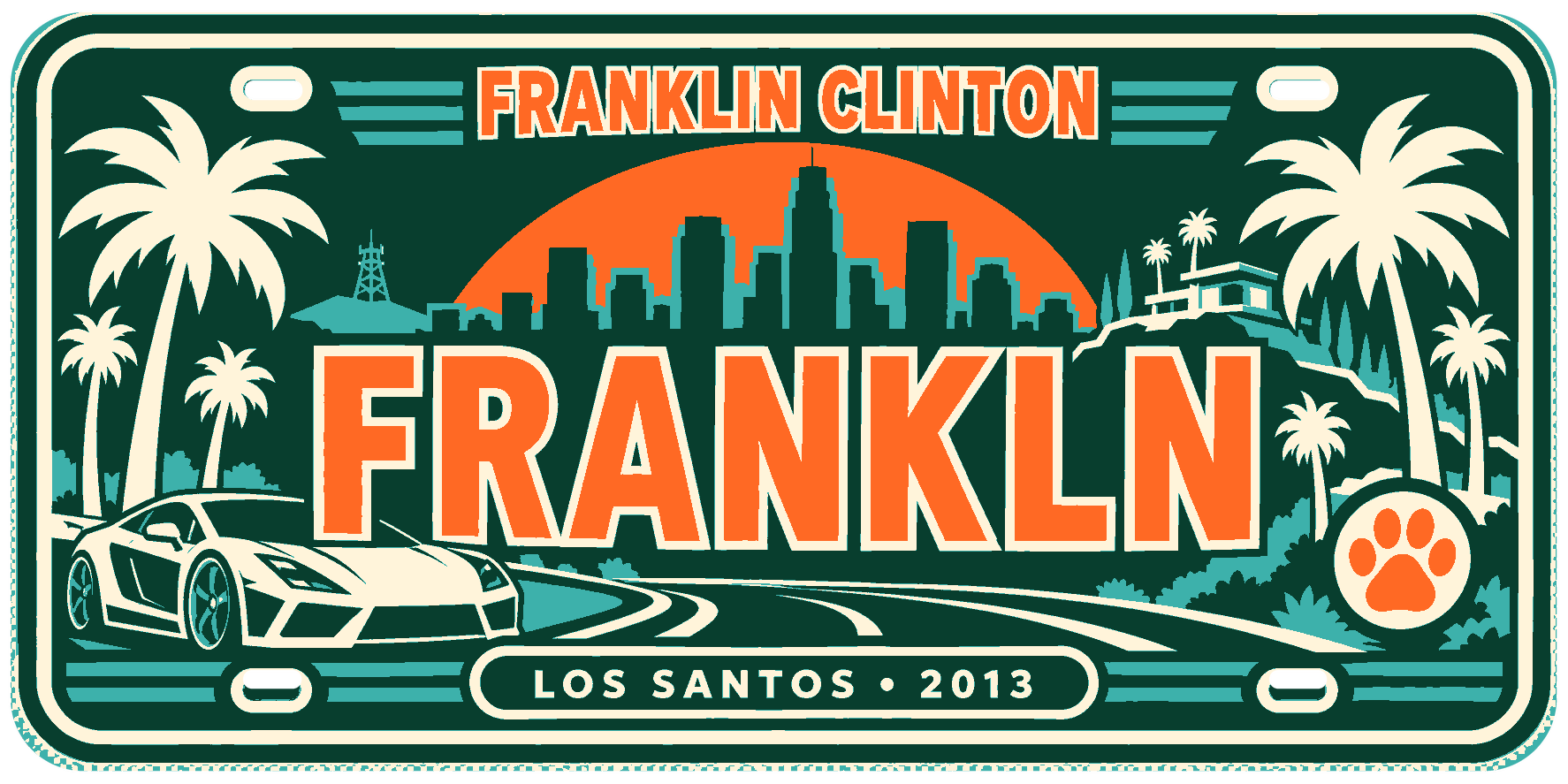 Franklin Inspired Gaming Licence Plate Sign