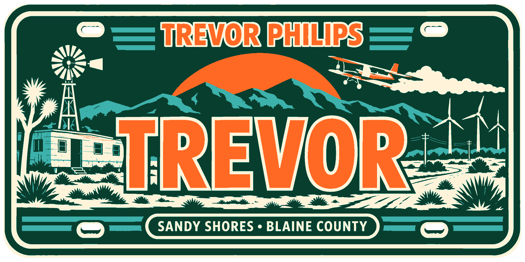 Trevor Inspired Gaming Licence Plate Sign
