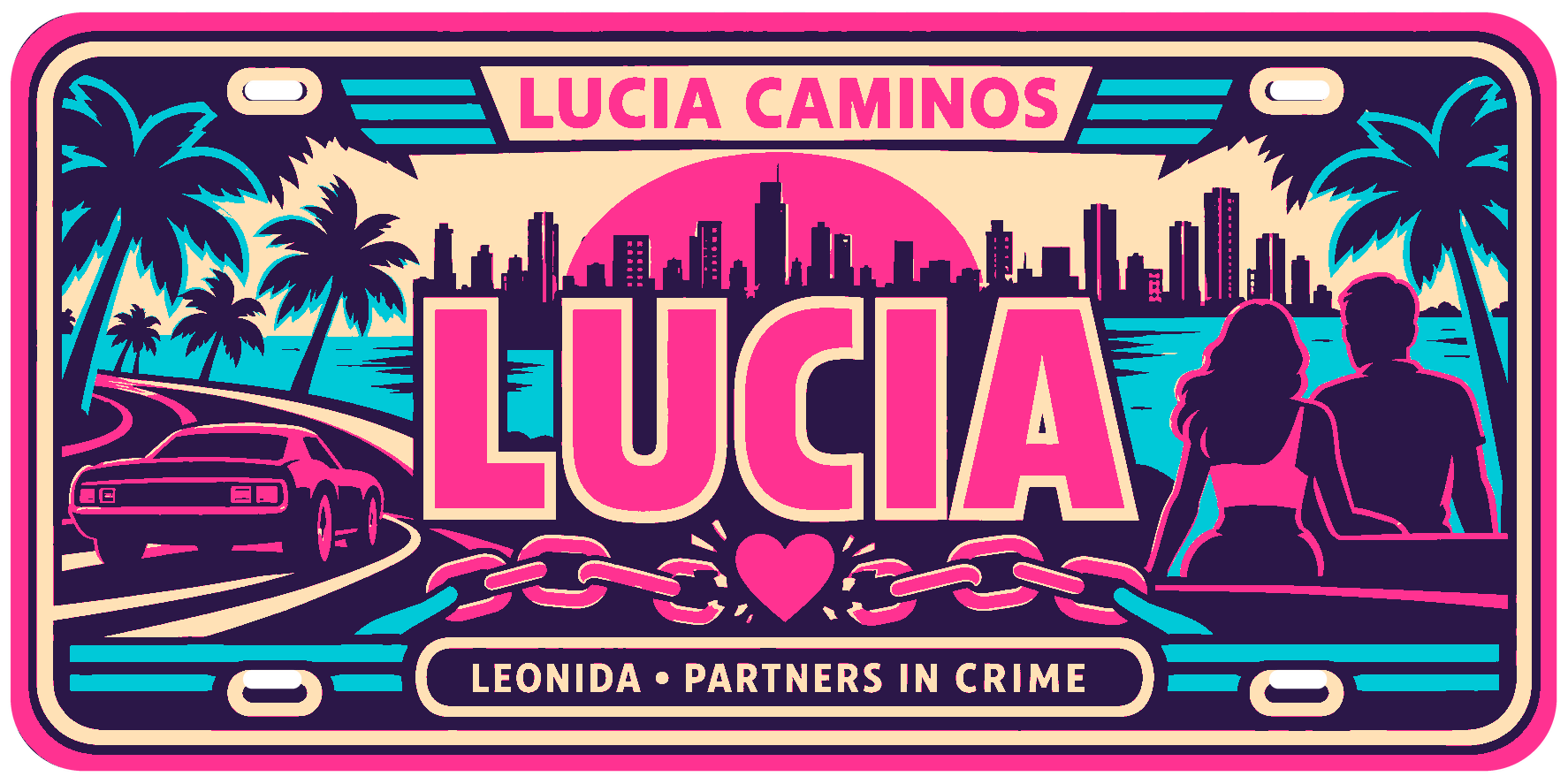 Lucia Inspired Gaming Licence Plate Sign